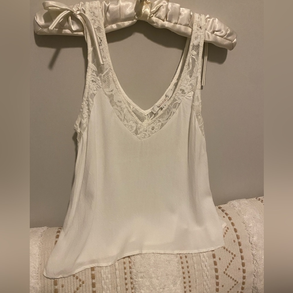 Ivory Boho Lace Trim Top